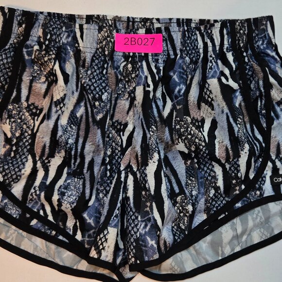 Calvin Klein Women’s Running Shorts Medium Snakeskin Print w/ Pockets Drawstring - Picture 1 of 5